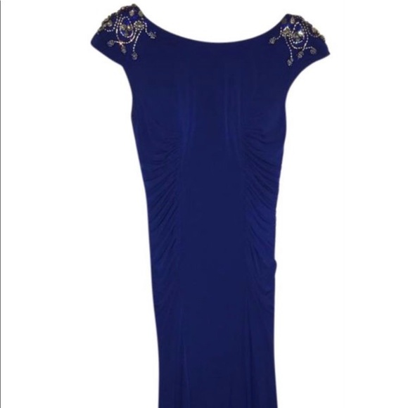 Jovani Designer Evening Dress Prom Dress (Blue) - Picture 4 of 9